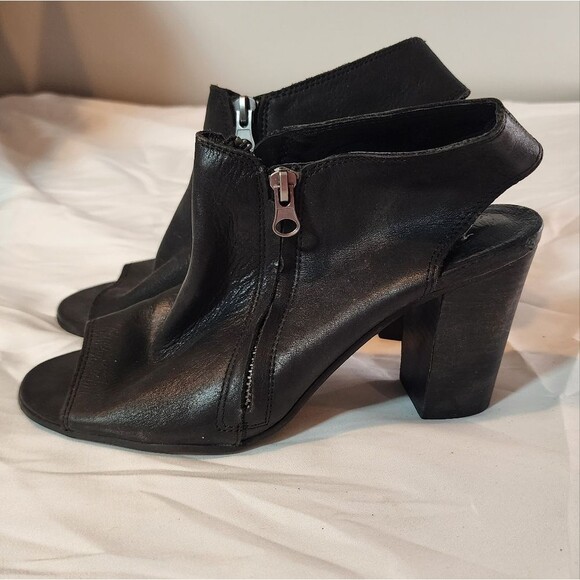 Matisse Black Leather Open-Toe Heeled Sandals 8.5M - Picture 1 of 5
